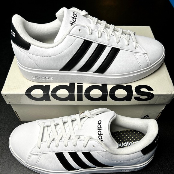 adidas Other - Adidas Grand Court 2.0 Tennis Shoes Mens Size 10, White Black GW9195 NEW